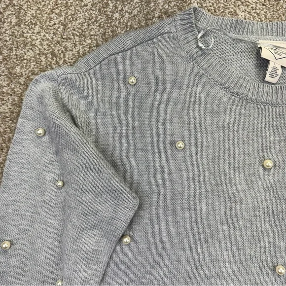 St. John's Bay Gray Knitwear Sweater Pearl Womens Size L - Picture 2 of 15